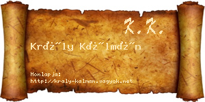 Krály Kálmán névjegykártya